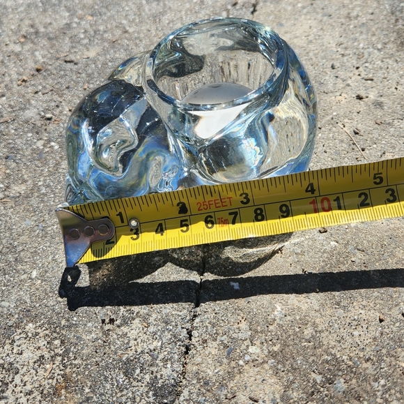 Vintage Indiana Clear Glass  Sleeping Cat Votive Tealight Candle Holder Eclectic - Picture 5 of 5